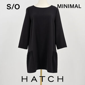 Hatch Black Mini Dress with Three-Quarter Sleeves
